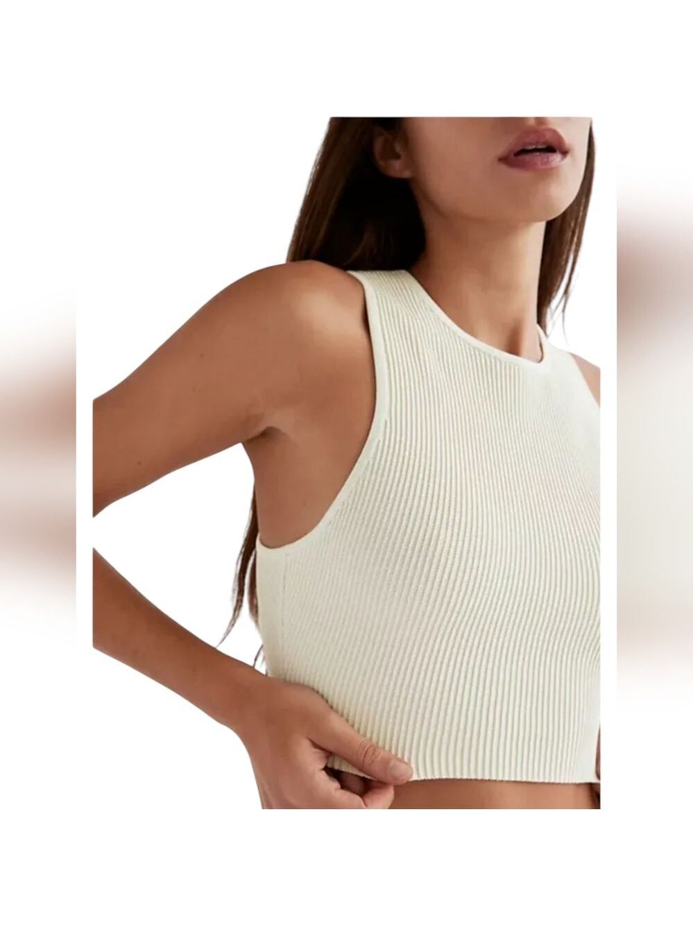 Babaton Sculpt Knit Racer Cropped Tank